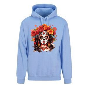 De Los Muertos La Catrina Day Of The Dead Sugar Skull Unisex Surf Hoodie