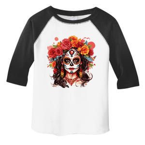 De Los Muertos La Catrina Day Of The Dead Sugar Skull Toddler Fine Jersey T-Shirt