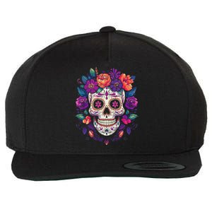 De Los Muertos Day Of The Dead Sugar Skull Halloween Wool Snapback Cap