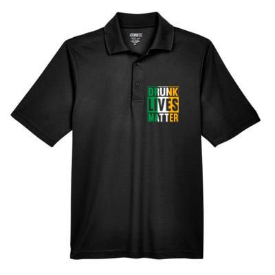 Drunk Lives Matter St Patricks Day Irish Flag Men's Origin Performance Pique Polo