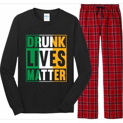 Drunk Lives Matter St Patricks Day Irish Flag Long Sleeve Pajama Set