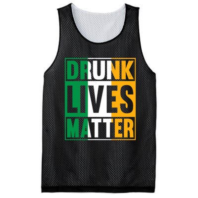 Drunk Lives Matter St Patricks Day Irish Flag Mesh Reversible Basketball Jersey Tank