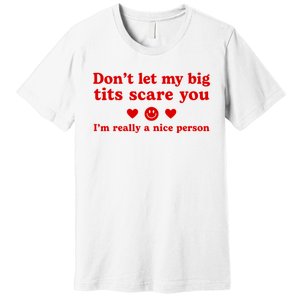 DonT Let My Big Tits Scare You IM Really A Nice Person Premium T-Shirt