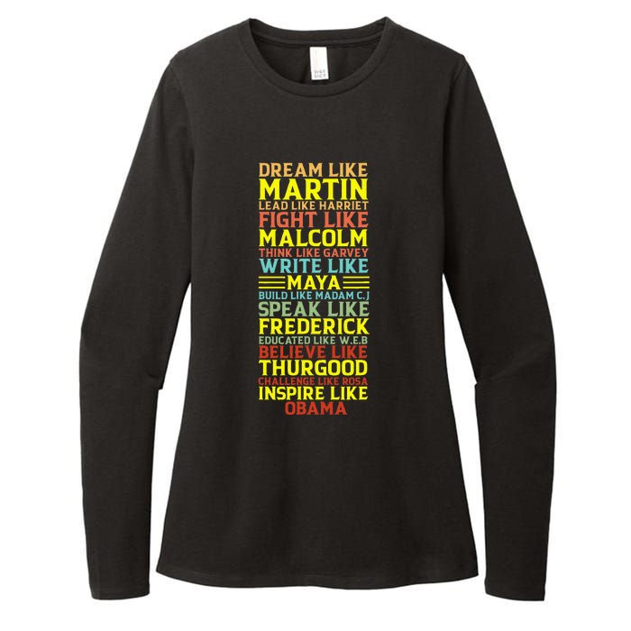 Dream Like Martin Inspirational Black History Influential Womens CVC Long Sleeve Shirt