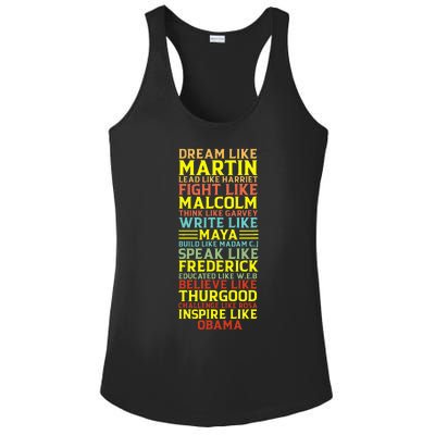 Dream Like Martin Inspirational Black History Influential Ladies PosiCharge Competitor Racerback Tank