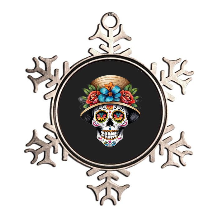 De Los Muertos La Catrina Sugar Skull Women Day Of The Dead Metallic Star Ornament