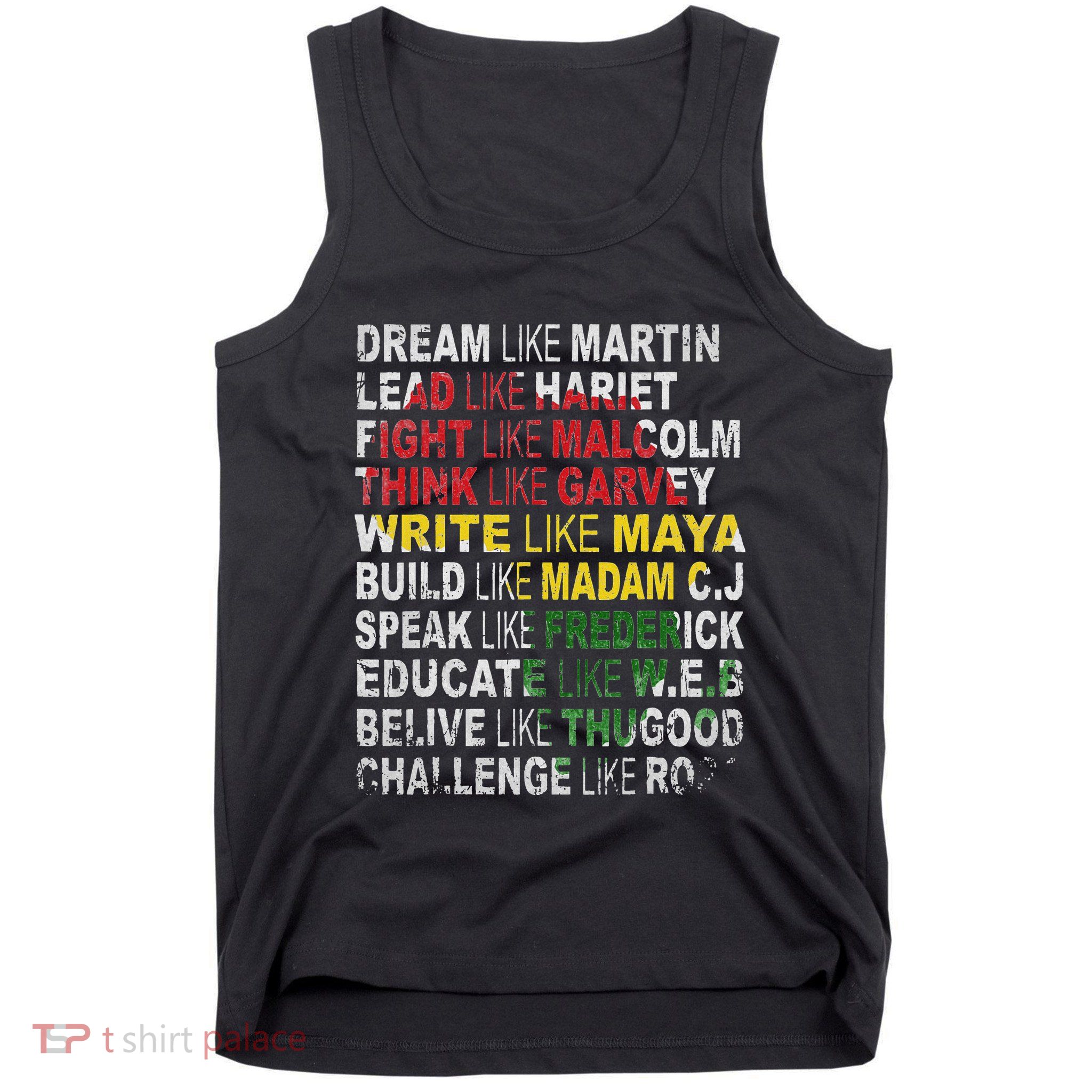 Dream Like Martin Lead Like Harriet Black History Month Tank Top