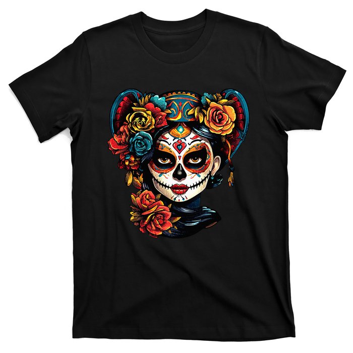 De Los Muertos La Catrina Day of the Dead Sugar Skull T-Shirt