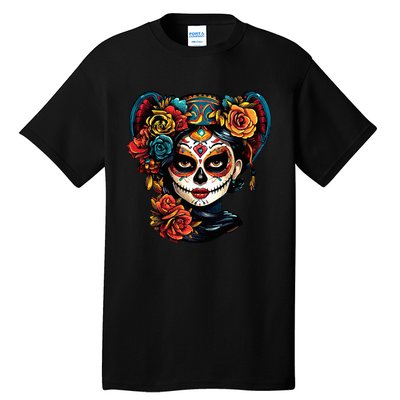 De Los Muertos La Catrina Day of the Dead Sugar Skull Tall T-Shirt