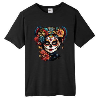 De Los Muertos La Catrina Day of the Dead Sugar Skull Tall Fusion ChromaSoft Performance T-Shirt