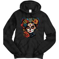 De Los Muertos La Catrina Day of the Dead Sugar Skull Tie Dye Hoodie