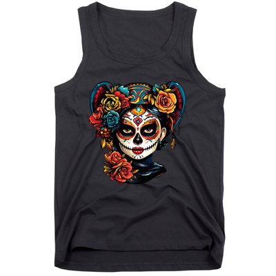 De Los Muertos La Catrina Day of the Dead Sugar Skull Tank Top