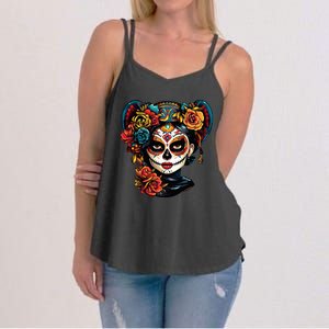 De Los Muertos La Catrina Day of the Dead Sugar Skull Women's Strappy Tank