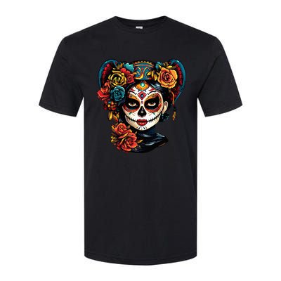 De Los Muertos La Catrina Day of the Dead Sugar Skull Softstyle CVC T-Shirt