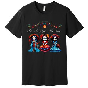 De Los Muertos La Catrina Day of the Dead Sugar Skull Premium T-Shirt