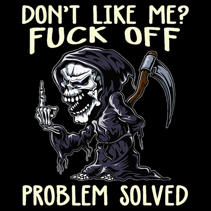 DonT Like Me Fuck Off Problem Solved Funny Grim Reaper 16 in Basic Backpack