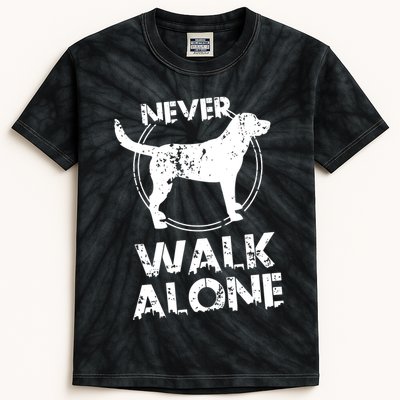 Dog Lover Never Walk Alone Kids Tie-Dye T-Shirt
