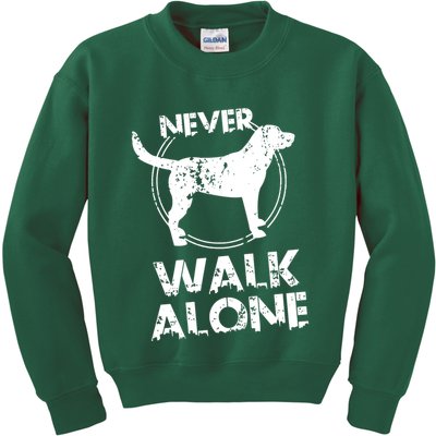 Dog Lover Never Walk Alone Kids Sweatshirt