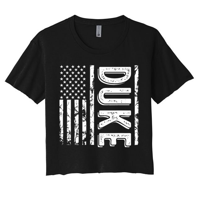 Duke Last Name Funny Surname Team Duke Family Reunion Crop Top