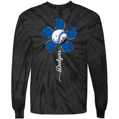 Dodgers Last Name Personalized Retro Vintage Lovers Outfits Tie-Dye Long Sleeve Shirt
