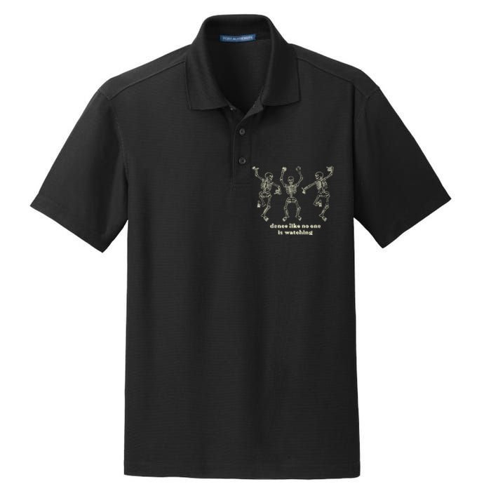 Dance Like No One Is Watching Skeletons Funny Dry Zone Grid Polo