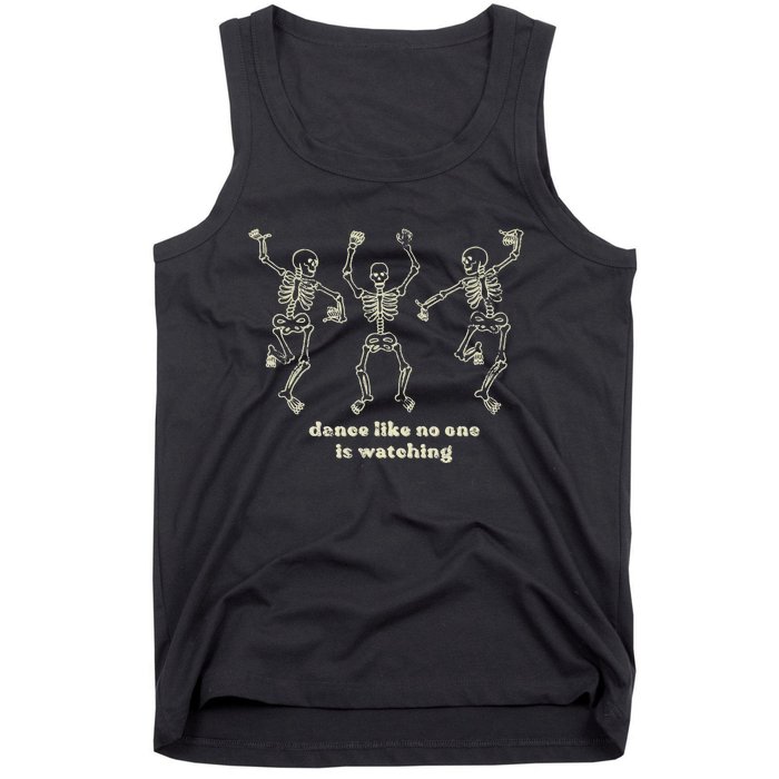 Dance Like No One Is Watching Skeletons Funny Tank Top