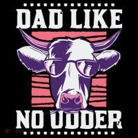 Dad Like No Udder Fathers Day Farmer Stripe Pom Pom Beanie