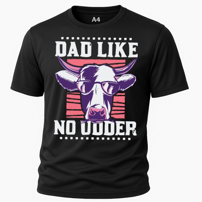 Dad Like No Udder Fathers Day Farmer Cooling Performance Crew T-Shirt