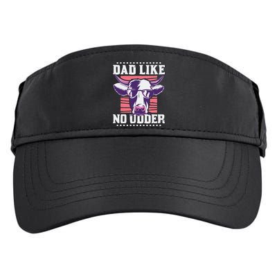 Dad Like No Udder Fathers Day Farmer Adult Drive Performance Visor