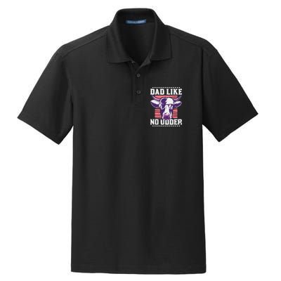 Dad Like No Udder Fathers Day Farmer Dry Zone Grid Polo