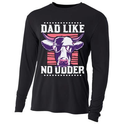 Dad Like No Udder Fathers Day Farmer Cooling Performance Long Sleeve Crew