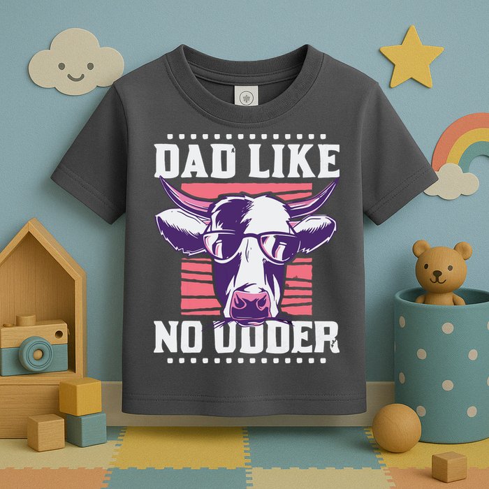 Dad Like No Udder Fathers Day Farmer Toddler T-Shirt