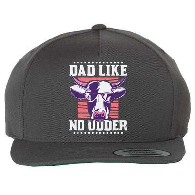 Dad Like No Udder Fathers Day Farmer Wool Snapback Cap