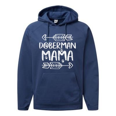 Dober Lover Owner Funny Dobie Dog Mom Gift Dober Mama Gift Performance Fleece Hoodie