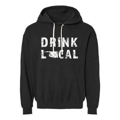 Drink Local Oklahoma Craft Beer Ok Brewers & Breweries Garment-Dyed Fleece Hoodie