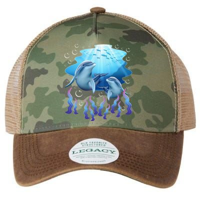 Dolphin Lover Ocean Zoology Zookeeper Marine Biologist Legacy Tie Dye Trucker Hat