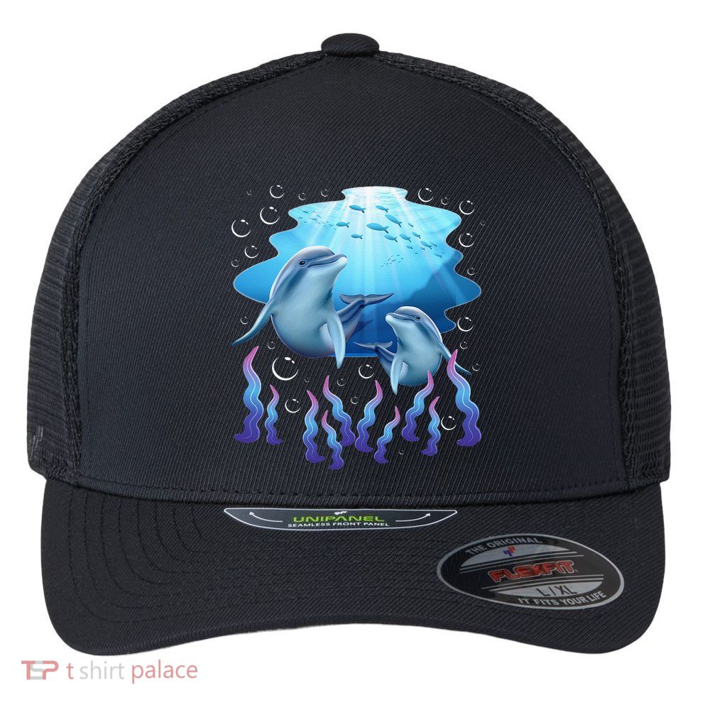 Dolphin Lover Ocean Zoology Zookeeper Marine Biologist Flexfit Unipanel Trucker Cap