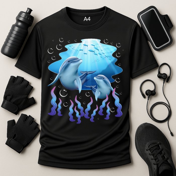 Dolphin Lover Ocean Zoology Zookeeper Marine Biologist Cooling Performance Crew T-Shirt
