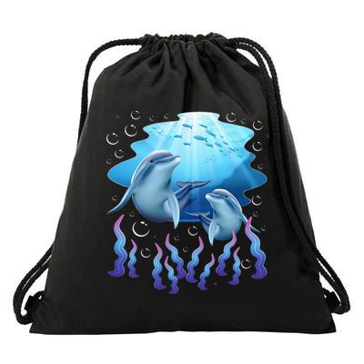 Dolphin Lover Ocean Zoology Zookeeper Marine Biologist Drawstring Bag