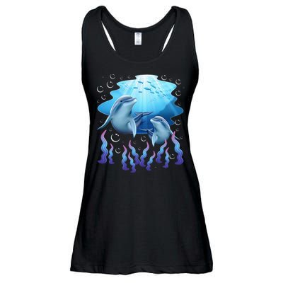 Dolphin Lover Ocean Zoology Zookeeper Marine Biologist Ladies Essential Flowy Tank