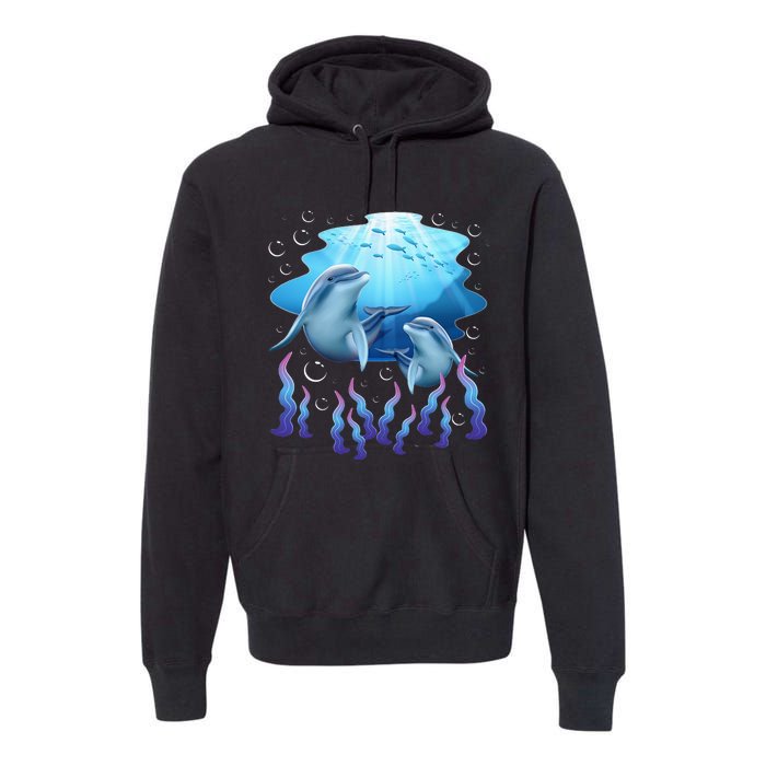 Dolphin Lover Ocean Zoology Zookeeper Marine Biologist Premium Hoodie