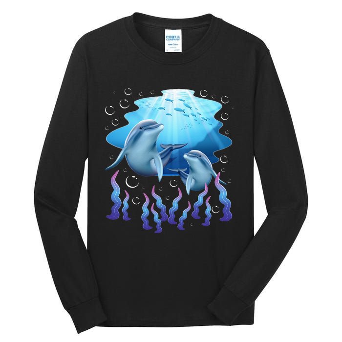 Dolphin Lover Ocean Zoology Zookeeper Marine Biologist Tall Long Sleeve T-Shirt