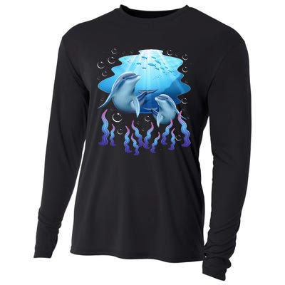 Dolphin Lover Ocean Zoology Zookeeper Marine Biologist Cooling Performance Long Sleeve Crew