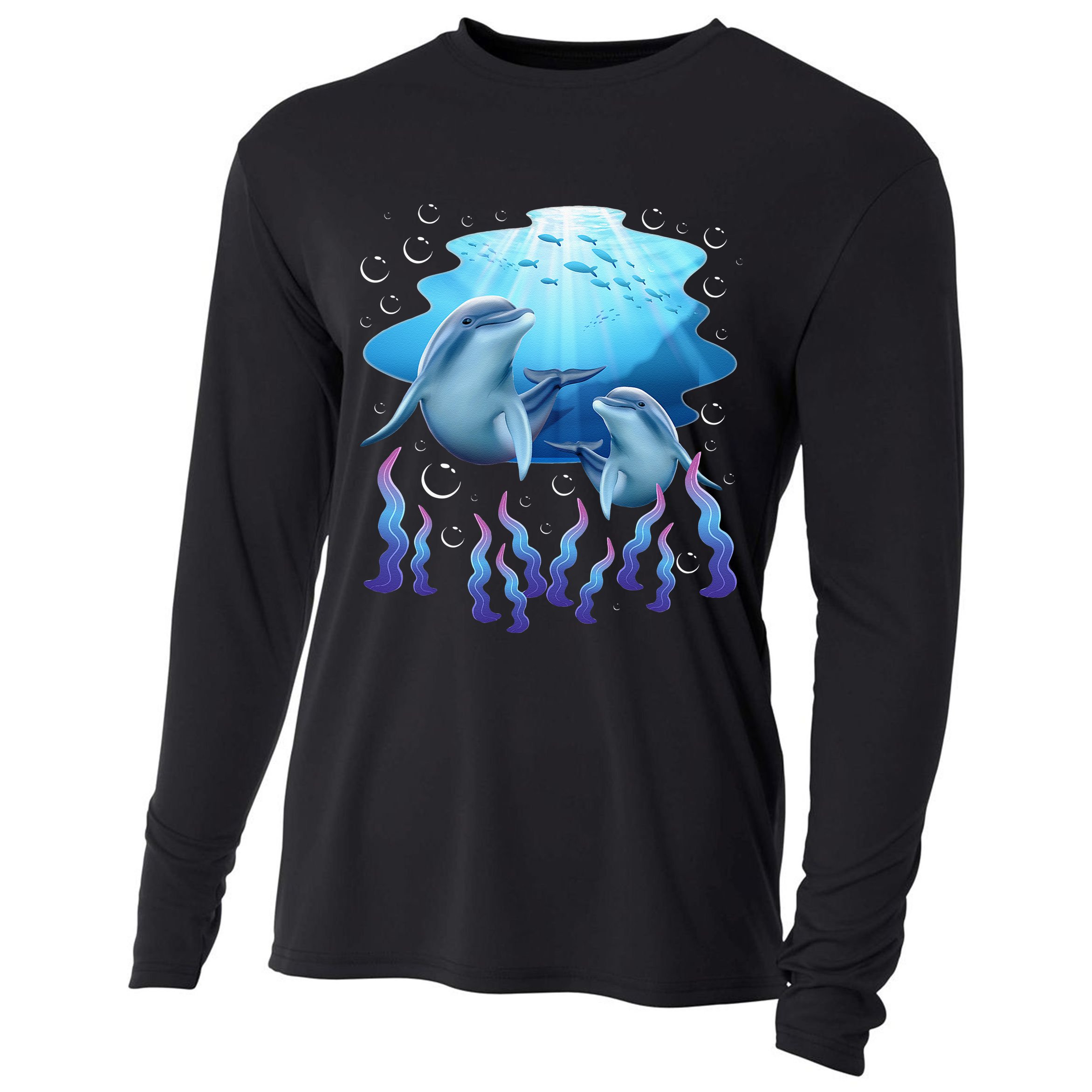 Dolphin Lover Ocean Zoology Zookeeper Marine Biologist Cooling Performance Long Sleeve Crew