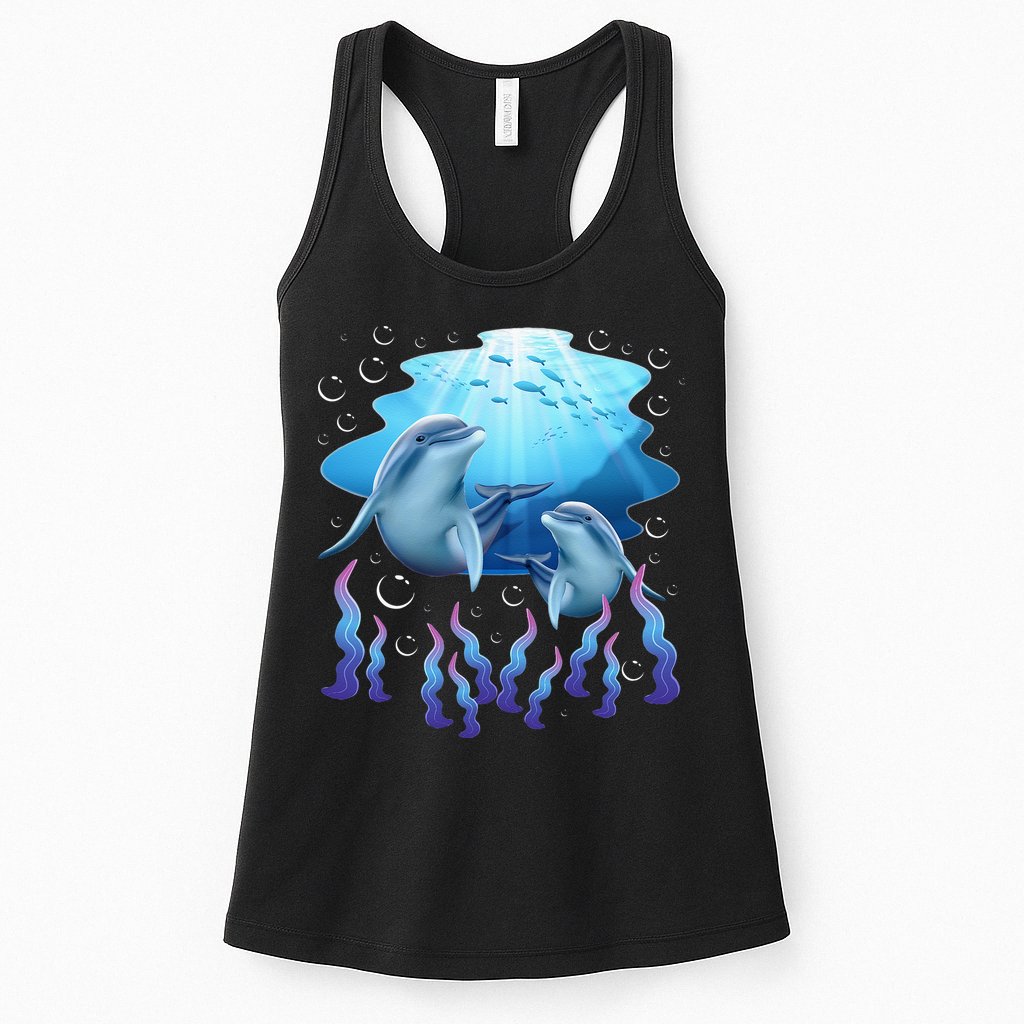 Dolphin Lover Ocean Zoology Zookeeper Marine Biologist Womens Tank Top