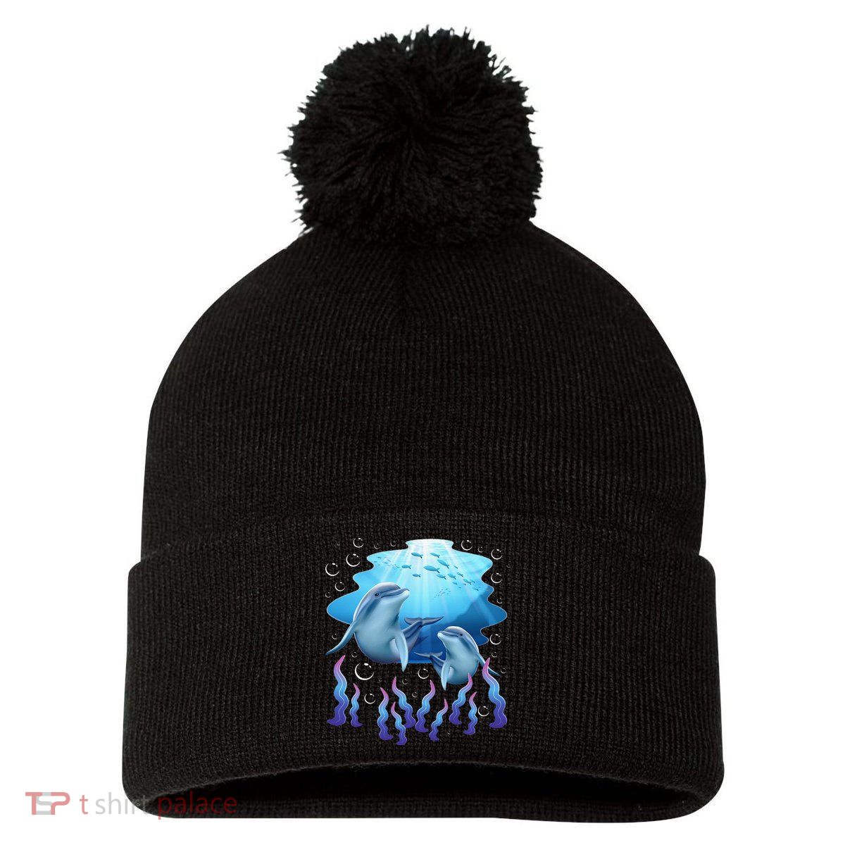 Dolphin Lover Ocean Zoology Zookeeper Marine Biologist Pom Pom 12in Knit Beanie