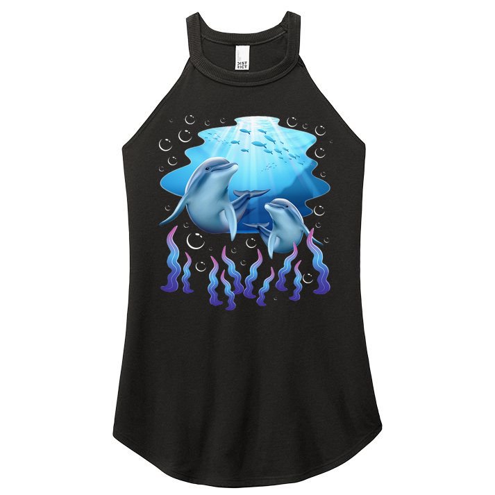Dolphin Lover Ocean Zoology Zookeeper Marine Biologist Women's Perfect Tri Rocker Tank