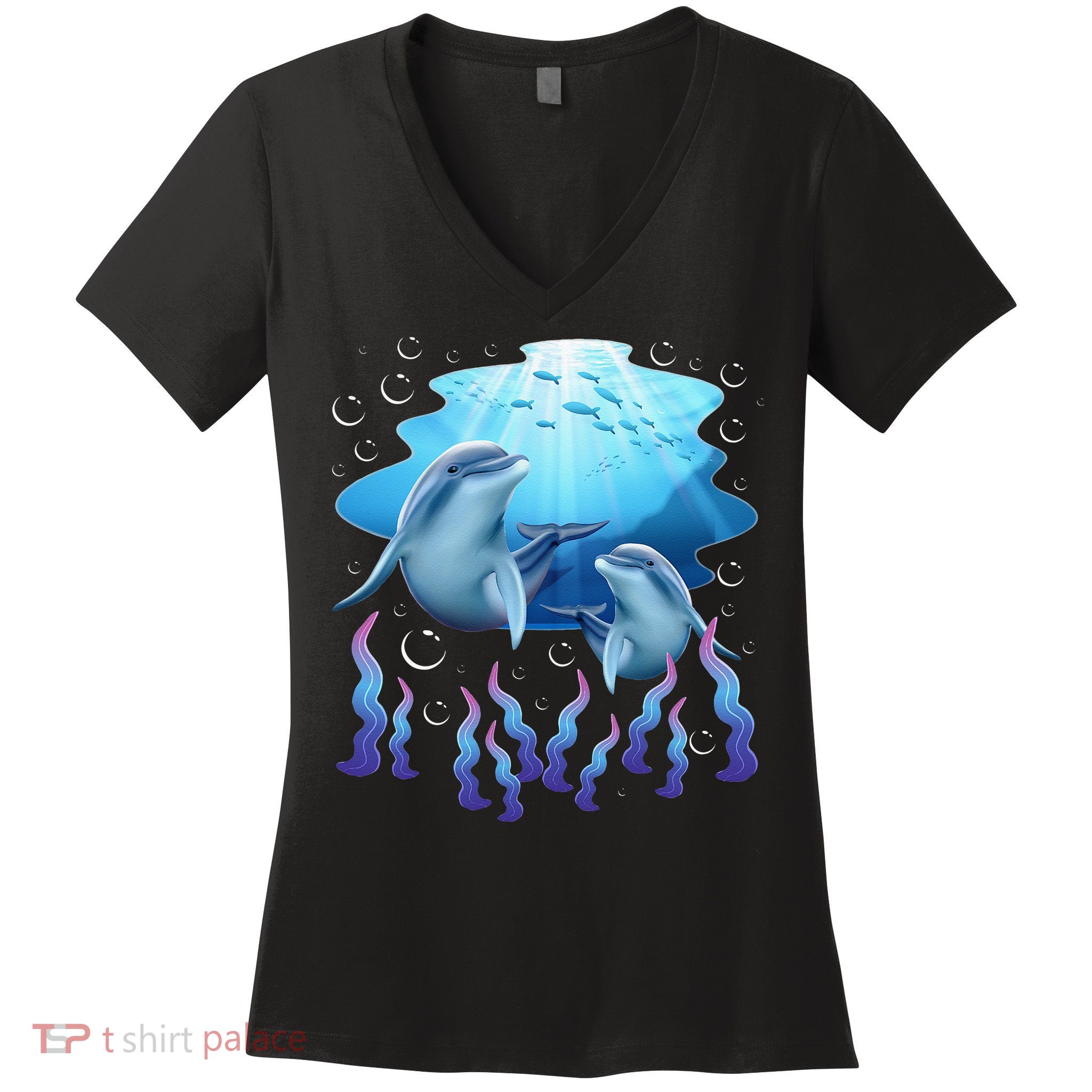 Dolphin Lover Ocean Zoology Zookeeper Marine Biologist Women's V-Neck T-Shirt