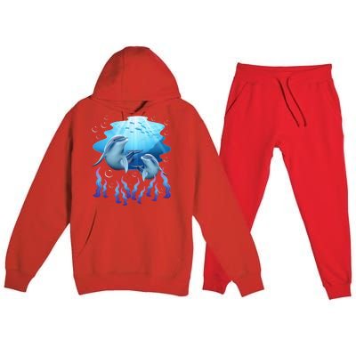 Dolphin Lover Ocean Zoology Zookeeper Marine Biologist Premium Hooded Sweatsuit Set