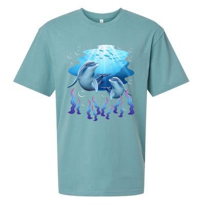 Dolphin Lover Ocean Zoology Zookeeper Marine Biologist Sueded Cloud Jersey T-Shirt